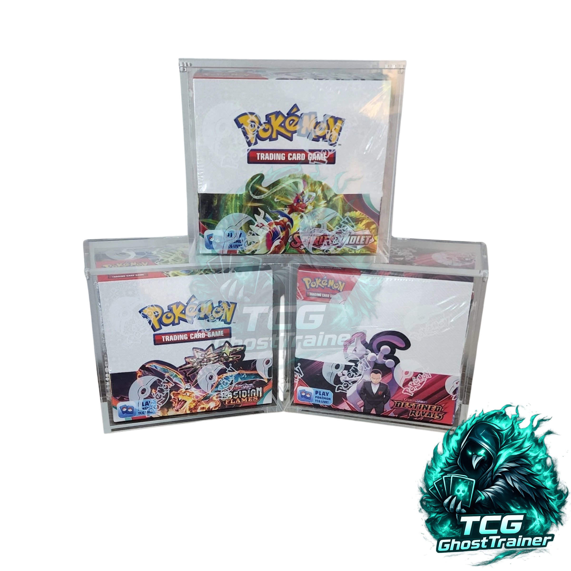 Acrylic Display Case with Magnetic Lid Protection for Pokemon Booster Box