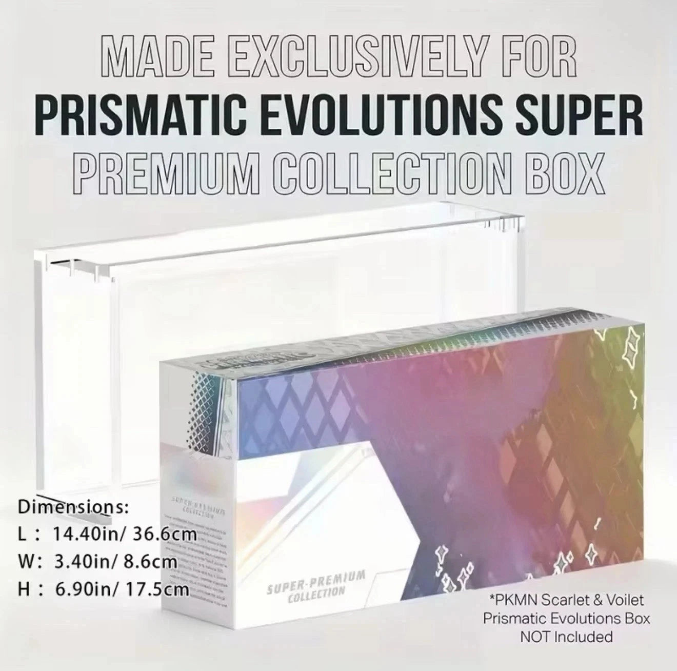 Acrylic Display Case with Magnetic Lid for Pokemon Prismatic SPC