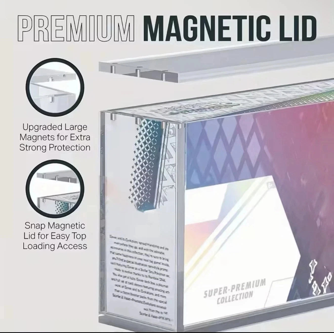 Acrylic Display Case with Magnetic Lid for Pokemon Prismatic SPC