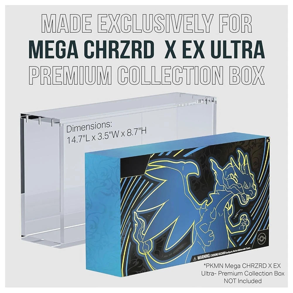 Acrylic Display Case with Magnetic Lid for Pokemon Mega Charizard UPC