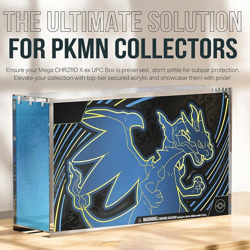 Acrylic Display Case with Magnetic Lid for Pokemon Mega Charizard UPC